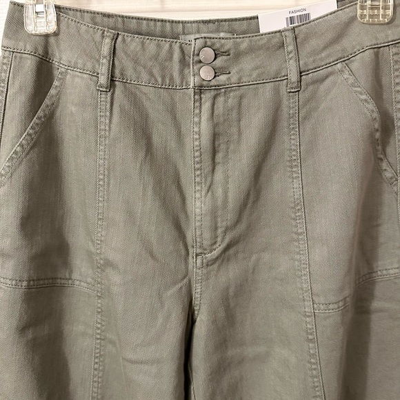 And Now This Olive Green High Rise Wide Leg Pants with Stretch - Picture 9 of 12